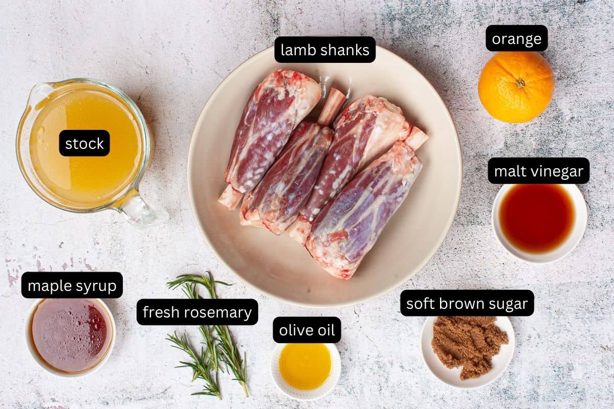 Ingredient needed to make maple and orange-braised lamb shank braise.